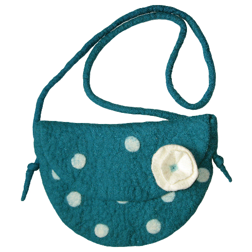 Gefilzte Tasche mit Punkten aus Filz