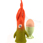 Gefilzter Eierwärmer in Monsteroptik