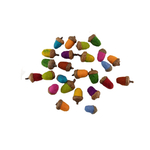 Bunt gefilzte Eicheln mit echtem Eichelhütchen